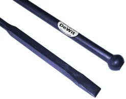 De Wit Stootijzer 140 X 2,8 Cm - Onderstuk 40cm Vierkant - Met Knop En Beitel