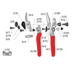 FELCO 14 Snoeischaar Voor Kleine Handen -Tuinieren Winkel felco 14 onderdelen tekening