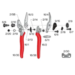 FELCO 16 Snoeischaar Voor Kleine Handen Linkshandig -Tuinieren Winkel felco 16 onderdelen tekening