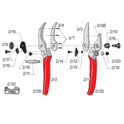 FELCO 2 Snoeischaar -Tuinieren Winkel felco 2 onderdelen tekening