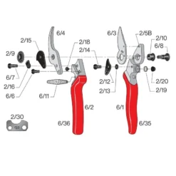 FELCO 6/4 Ondermes -Tuinieren Winkel felco 6 snoeischaar onderdelen tekening 2