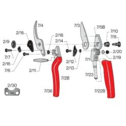 FELCO 7/3 Bovenmes -Tuinieren Winkel felco 7 onderdelen tekening 1