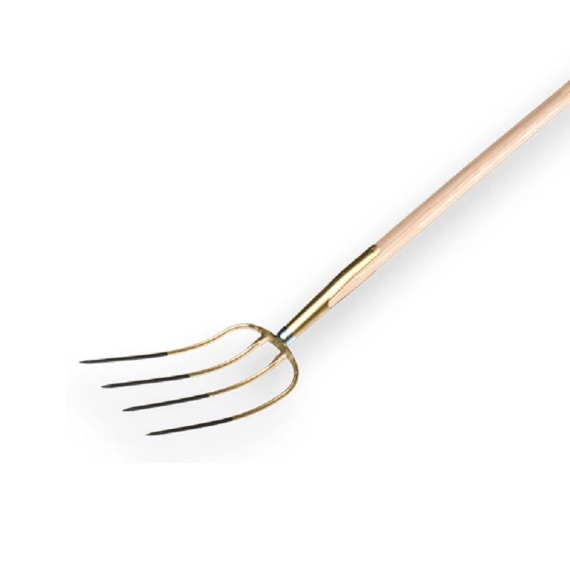 Offner Stalvork / Mestvork 4 Tands Brons Met Veerbus En Knopsteel 135cm 1 Offner Stalvork / Mestvork 4 Tands Brons Met Veerbus En Knopsteel 135cm