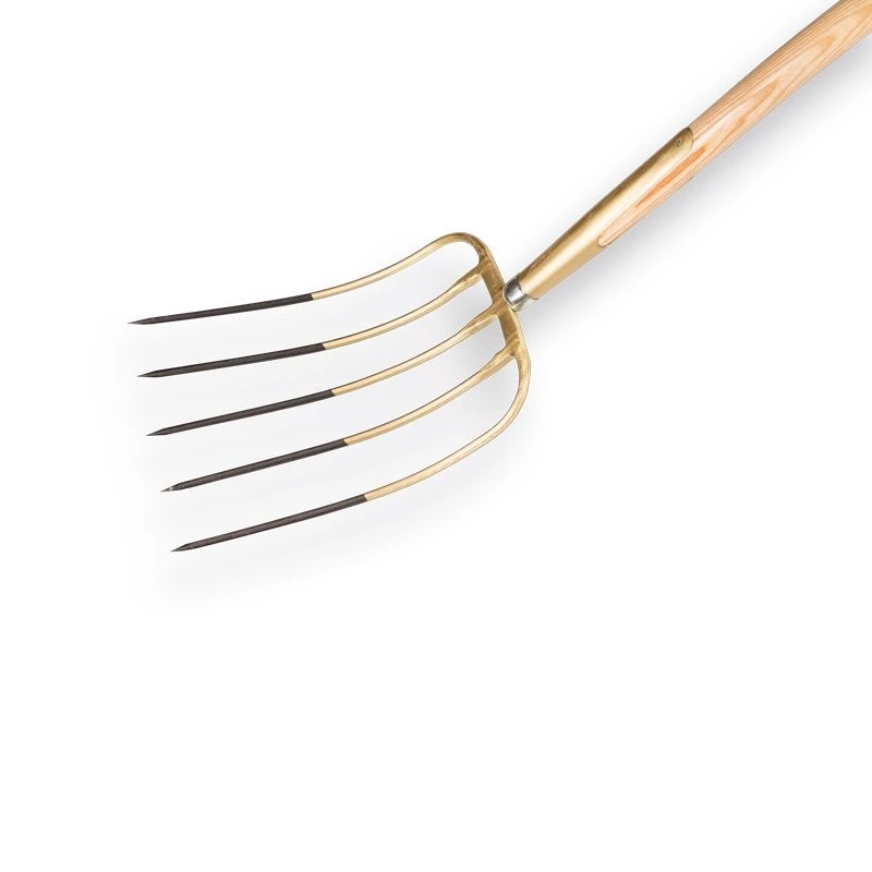Offner Stalvork / Mestvork 5 Tands Brons Met Veerbus En Knopsteel 135cm 1 Offner Stalvork / Mestvork 5 Tands Brons Met Veerbus En Knopsteel 135cm