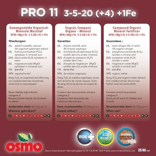 PRO 11 - Bio Najaarsmest OSMO - 25kg 2 PRO 11 - Bio Najaarsmest OSMO - 25kg - Afbeelding 2