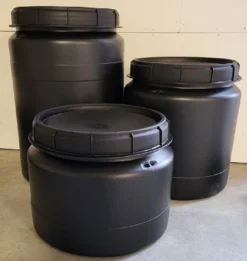 Wijdhalsvat/Opbergton/Voerton Kunststof Zwart 40L